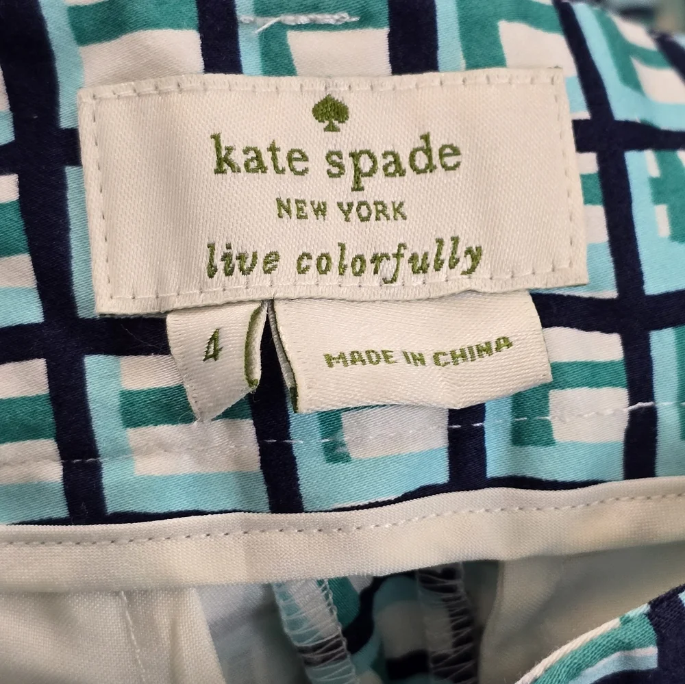 Kate Spade Mindy Breezeblock Plaid Preppy capri Pants Size‎ 4